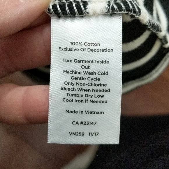 Talbots Black and white striped short sleeve dress - Picture 5 of 6